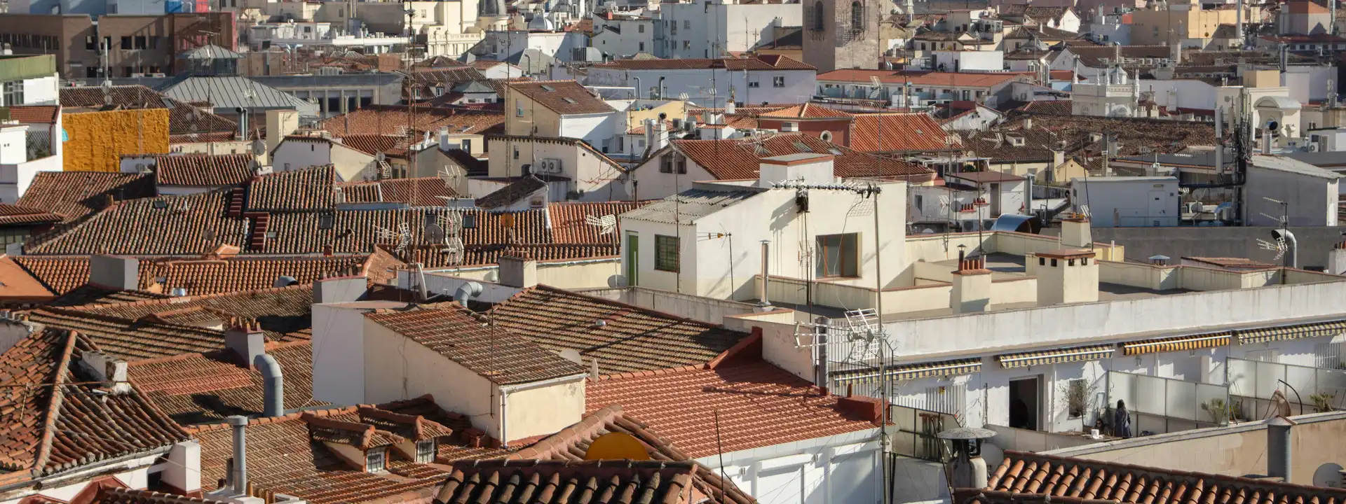Terracotta rooftops across central Madrid